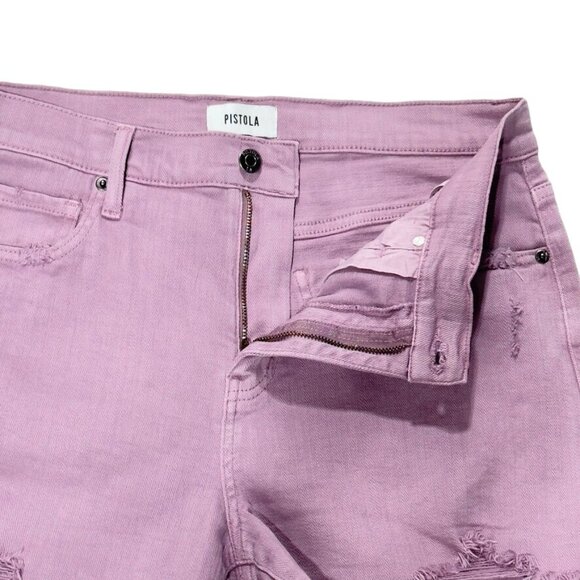 PISTOLA Women's Shorts Lavender Denim Mid-Rise 5 Pocket Stretch Size 30 - Picture 5 of 10